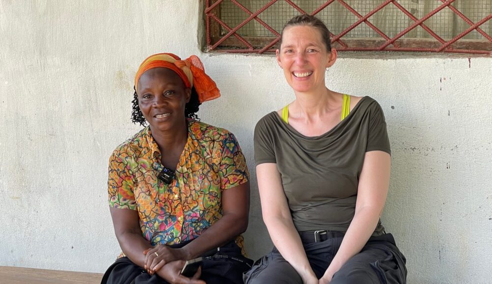 photo of Saskia and a miner